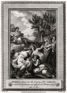 'Myrrha, retired into the Country of the Sabeans, is delivered of Adonis...', 1775. Artist: W Walker