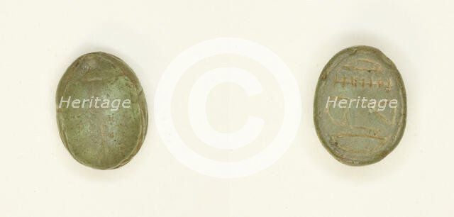 Scarab: Hieroglyphs (?), Egypt, Middle Kingdom-Second Intermediate Period (?), Dynasties 12-15... Creator: Unknown.