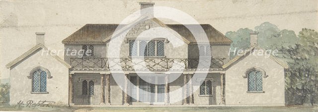 Design for a Cottage Ornée in the Tudoresque Style, late 18th-early 19th century. Creator: Humphry Repton.