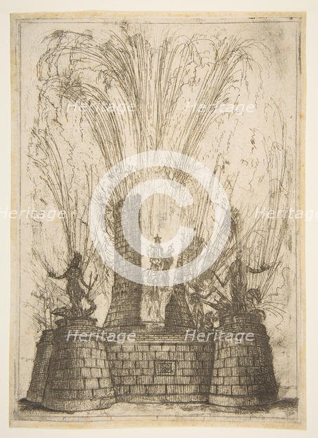 The Round Tower Ruptured to Reveal the Statue of the King of the Romans, 1637. Creator: Claude Lorrain.