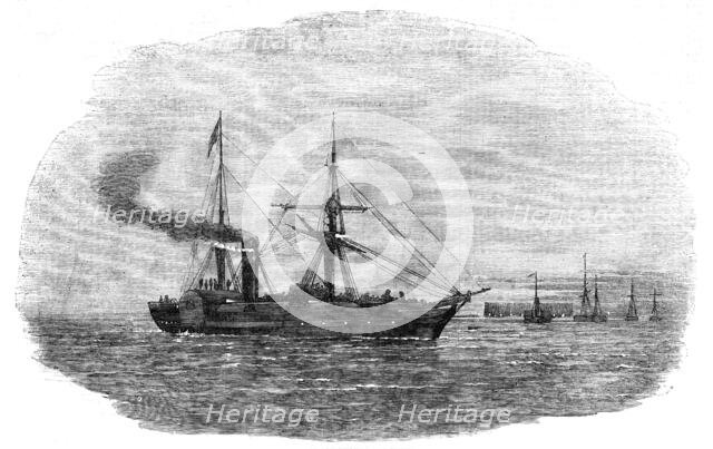 "The Europa" Steam-Ship leaving Kingstown with the 90th Regiment on board, for the Seat of War, 1854 Creator: Unknown.