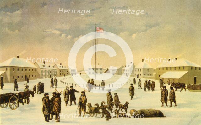 'Interior of Fort Garry c.1850: Winnipeg, Manitoba', 1941. Creator: H. A. Strong.