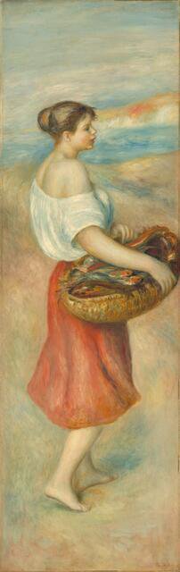 Girl with a Basket of Fish, c. 1889. Creator: Pierre-Auguste Renoir.