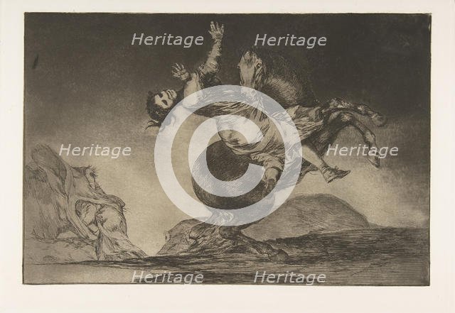Plate 10 from the 'Disparates': The horse abductor , ca. 1816-23 (published 1864). Creator: Francisco Goya.