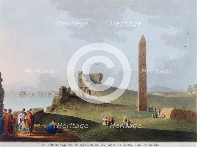 'The Obelisks at Alexandria, called Cleopatra's Needles', Egypt, 1802. Artist: Thomas Milton