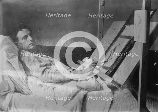 Cripple learning designing, [France], between c1915 and 1918. Creator: Bain News Service.