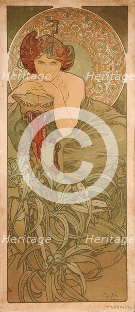 Emerald (From the series The gems). Artist: Mucha, Alfons Marie (1860-1939)