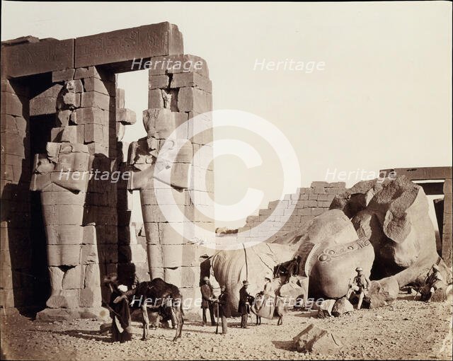 The Rameseum of El-Kurneh, Thebes, 1857. Creator: Francis Frith.