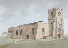 North-west view of All Saints Church, Edmonton, Enfield, London, 1800. Artist: Anon