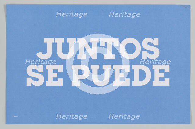 Poster from Women's March on Washington reading "Juntos se puede", 2017. Creator: Unknown.