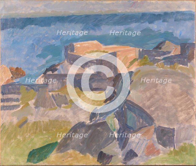 Landscape from Christianso;Motiv from Christianso;Rocky Landscape by the Sea, 1914. Creator: Edvard Weie.