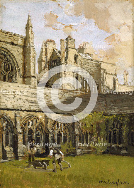 Cloisters at New College, Oxford, late 19th century. Artist: John Fulleylove.