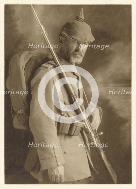 Soldier in Uniform WWI, 1914. Creator: Rudolf Duhrkoop.