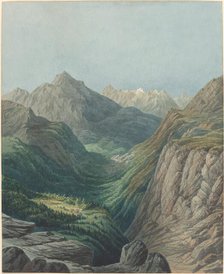 An Alpine Valley, 1878. Creator: Rodolphe Leon Berthoud.