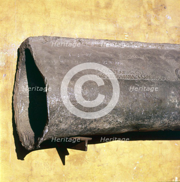 Roman Lead Water-Pipe with inscription, c2nd century. Artist: Unknown.
