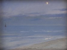 Skagen Beach in Moonlight, 1899. Creator: Peder Severin Kroyer.