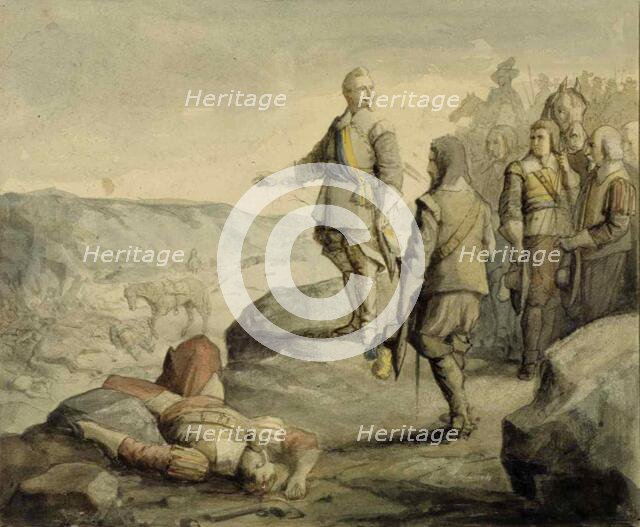 Gustav II Adolf talking to his officers, 1895. Creator: Albert Edelfelt.