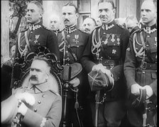 Marshall Jozef Pilsudski Reviewing Troops in Poland, 1926. Creator: British Pathe Ltd.