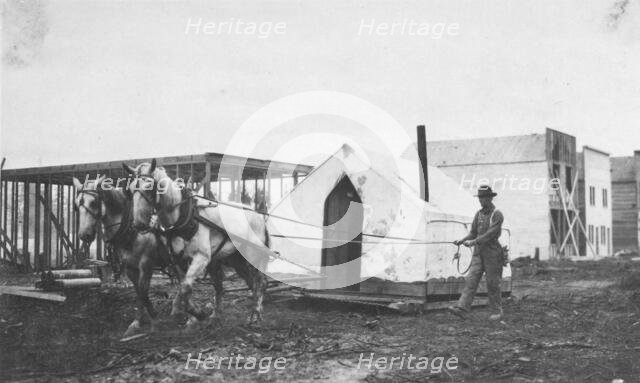Horses pulling a tent, between c1900 and 1916. Creator: Unknown.