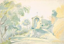 A Roadside Chapel near Tivoli, 1835. Creator: August Georg Friedrich Lucas.
