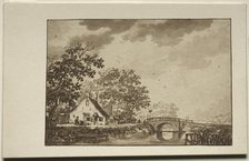 Landscape with Cottage and Bridge, 1700s?. Creator: Unknown.