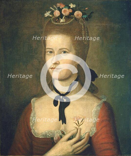 Portrait of a Lady in Red, c. 1785/1790. Creator: Sherman Limner.