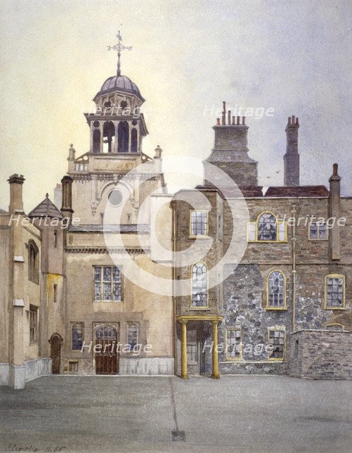 View of the north side of Chapel Tower, Charterhouse, London, 1885.     Artist: John Crowther