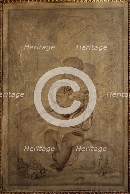Boiserie de l'hôtel Helvétius. Le Poète : quatre amours dont l'un joue de la lyre, c1744-1818. Creator: Piat Joseph Sauvage.