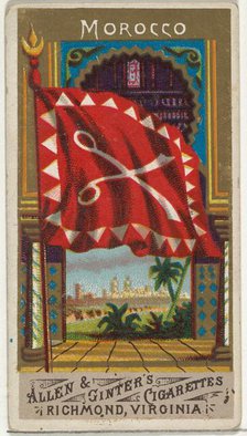 Morocco, from Flags of All Nations, Series 1 (N9) for Allen & Ginter Cigarettes Brands, 1887. Creator: Allen & Ginter.