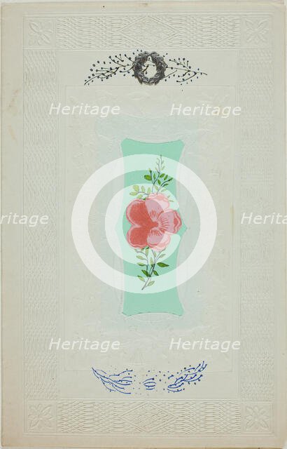 Untitled Valentine (Pink Flower on Green), n.d. Creator: Unknown.