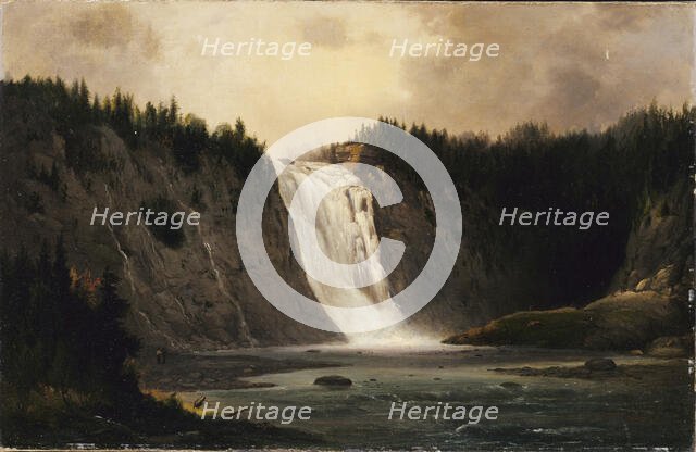 Waterfall on Mont-Morency, 1864. Creator: Robert Seldon Duncanson.