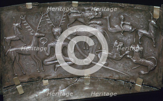 Detail from the Celtic Gundestrop Cauldron, 3rd century. Artist: Unknown
