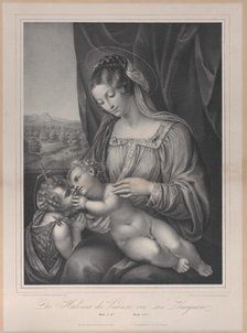 The Virgin and child with the infant Saint John the Baptist, with the Christ child lying o..., 1836. Creator: Franz Seraph Hanfstaengl.
