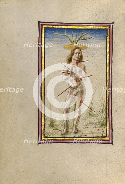 The Martyrdom of Saint Sebastian; Gualenghi-d'Este Hours, about 1469. Creator: Taddeo Crivelli.