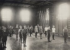 Physical education class at school, Sweden, 1927. Artist: Otto Ohm