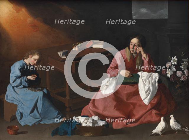 Christ and the Virgin in the House at Nazareth, c. 1640. Creator: Francisco de Zurbarán (Spanish, 1598-1664).