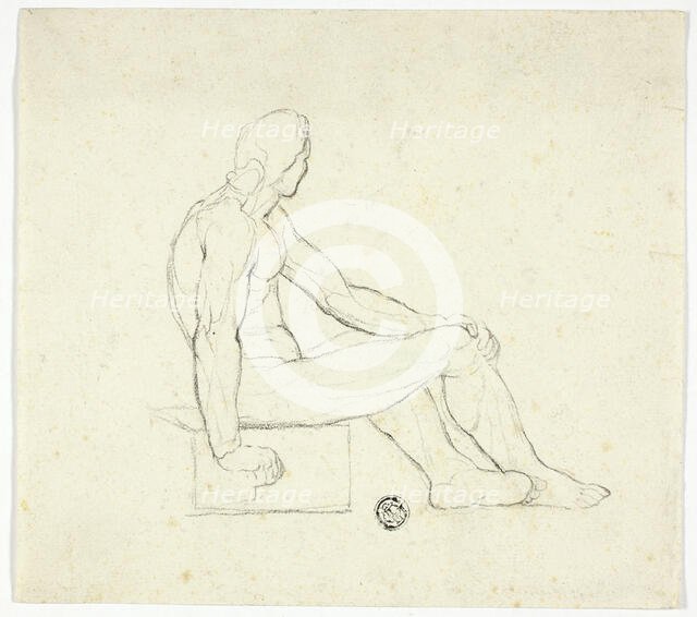 Seated Male Nude, n.d. Creator: Unknown.