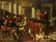 Christ Driving the Money Changers from the Temple, 1610. Creator: Boneri (Cecco del Caravaggio), Francesco (um 1589-um 1620).