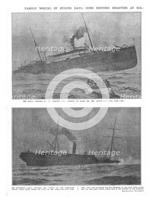 'Famous Wrecks of Bygone Days: Some Historic Disasters at Sea', April 20, 1912. Creator: Unknown.