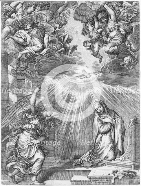 The Annunciation, 1537. Creator: Giovanni Jacopo Caraglio.