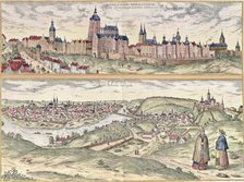 View of Prague, representing the Imperial Palace or Hradschin in the upper part and the town with…