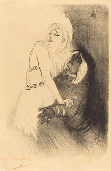 At the Renaissance: Sarah Bernhardt in "Phedre" (A la Renaissance: Sarah Bernhardt...), 1893. Creator: Henri de Toulouse-Lautrec.