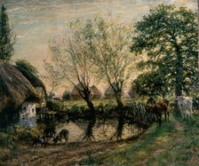 The Back of the Farm - Evening, 1900-1923. Creator: Mark Fisher.