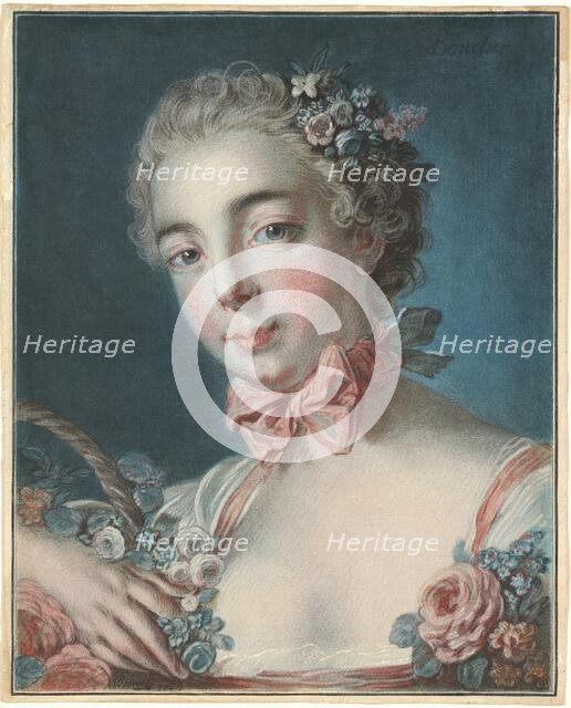 Tête de Flore (Head of Flora), 1769. Creator: Louis Marin Bonnet.