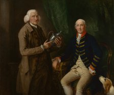 Portrait of William Anne Hollis, 4th Earl of Essex, Presenting a Cup to Thomas..., c1784-1785. Creator: Thomas Gainsborough.