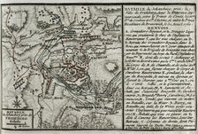 Seven Years War (1756-1763): Map of the Battle of Johannisberg, 1762 (August 30, 1762), 1765. Creator: Jean de Beaurain.