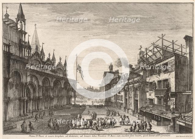 Views of Venice: Piazzetta S. Basso, 1741. Creator: Michele Marieschi (Italian, 1710-1743).
