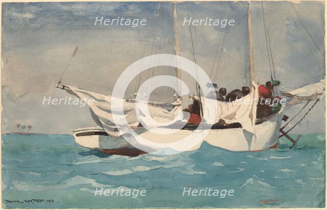 Key West, Hauling Anchor, 1903. Creator: Winslow Homer.