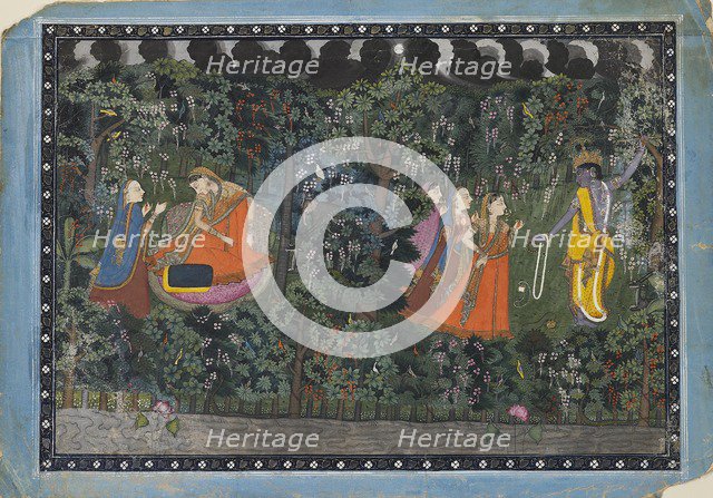 Krishna and Radha, c1850. Artist: Unknown.