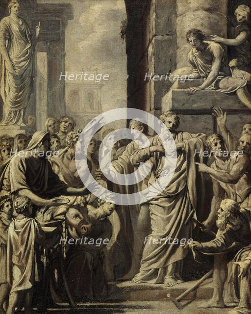 Saint Paul et saint Barnabé refusant les honneurs divins à Lystre. Esquisse pour le "may"..., 1644. Creator: Michel Corneille.
